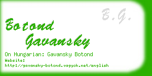 botond gavansky business card